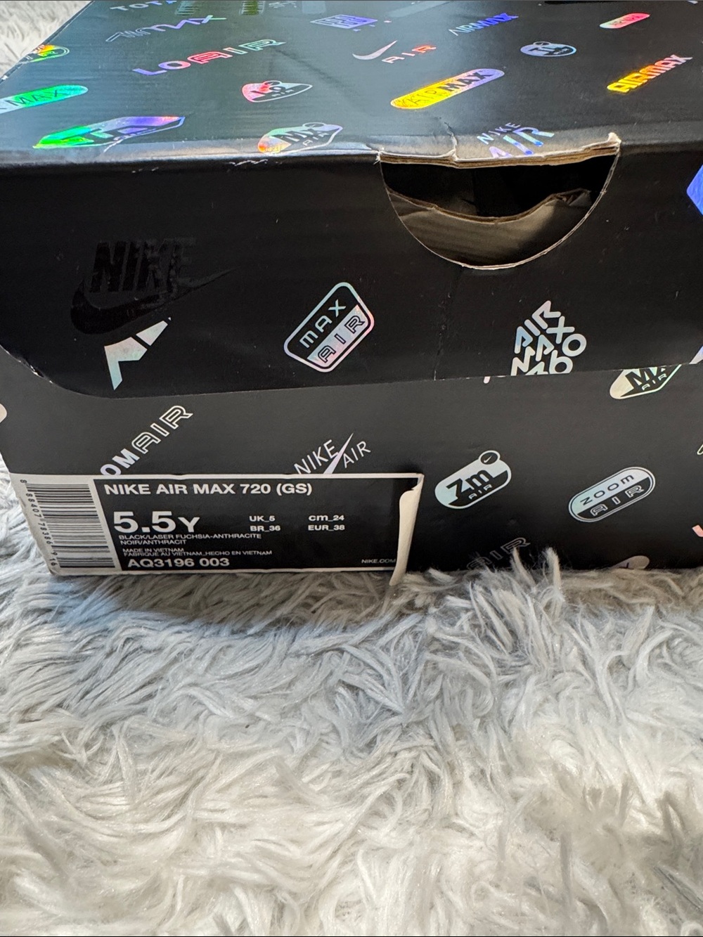 Nike Kids Black Sneakers with Teal Accents - Picture 6 of 6